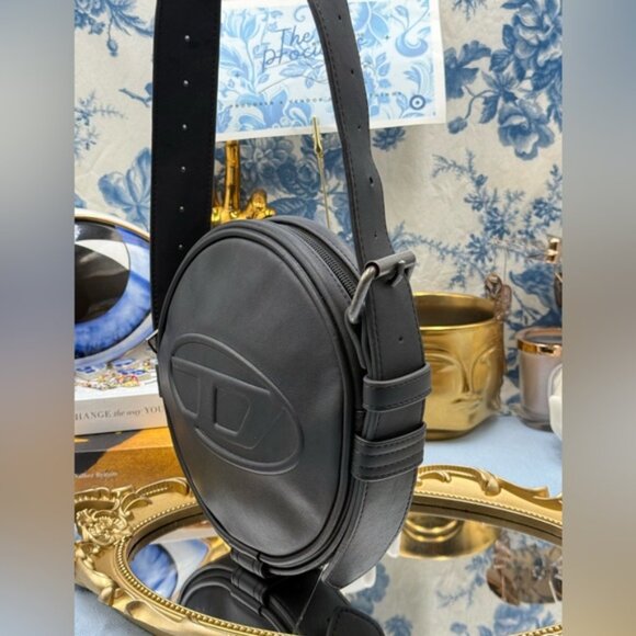 🆕 DIESEL 🧿 NWOT Rinke Circle Shoulder Bag - All Black - Picture 4 of 14